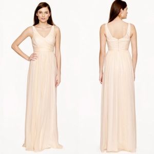 J. Crew Heidi Silk Chiffon Full Length Formal Gown